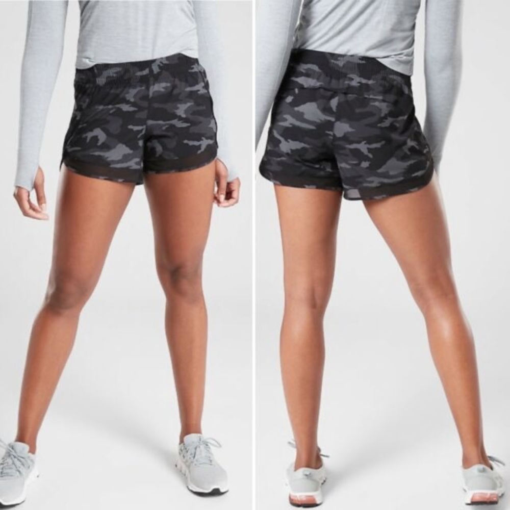 EUC Mesh Racer Run Short in Black Camo Lux